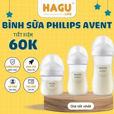 Bình Sữa Chống Đầy Hơi Avent Natural 260ml & 125ml [mẫu Mới]