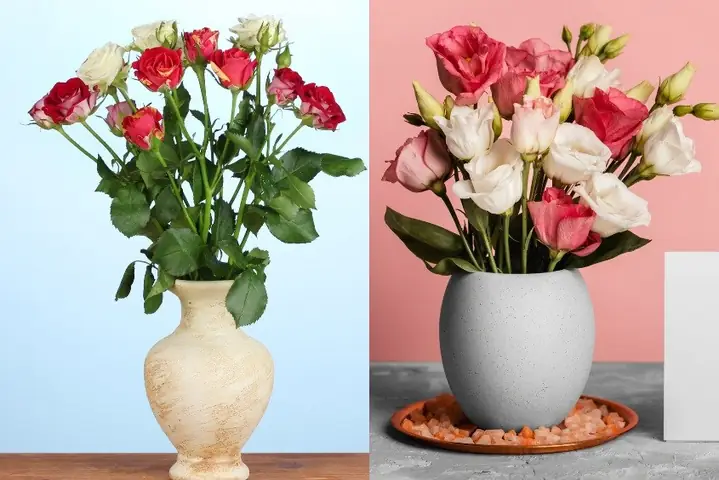 4Mẹ tham khảo cách cắm hoa hồng ngày Tết dùng bình sứ