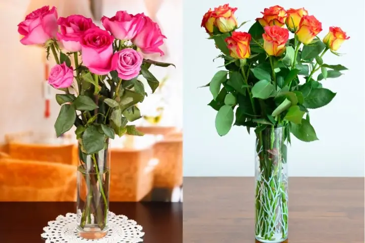 7Hướng dẫn mẹ cách cắm bình hoa hồng lọ cao ngày Tết