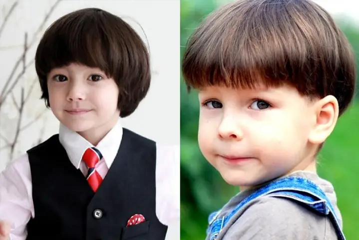 Kiểu tóc đầu nấm cho bé trai có khuôn mặt vuông