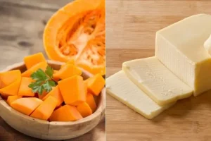 1.1. Cháo phô mai và bí đỏ cho bé ăn dặm