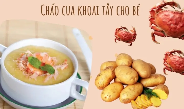 3.3. Cách nấu cháo cua biển cho bé với khoai tây