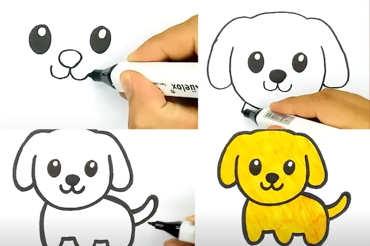 Hướng Dẫn Vẽ Con Chó Mắt To Cute