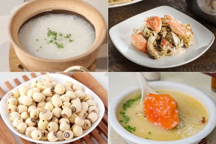 Cháo cua biển với hạt sen