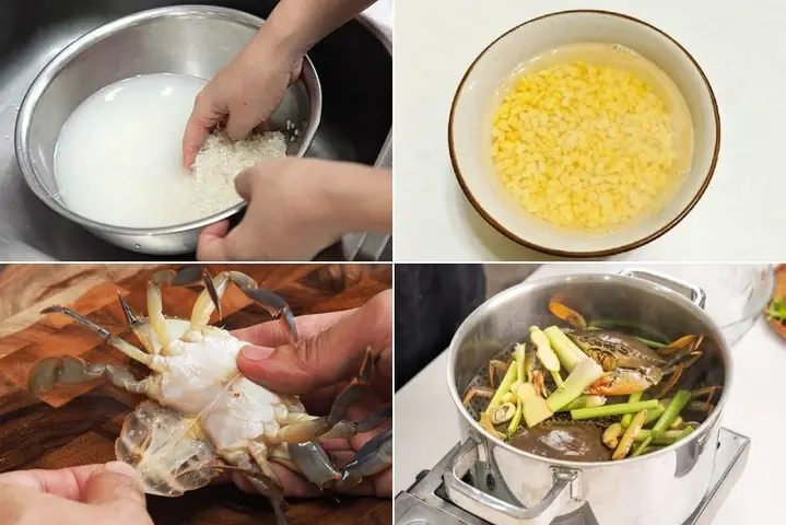 Cháo cua biển với đậu xanh