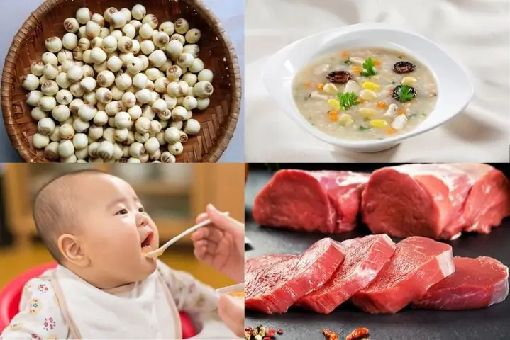 Cháo hạt sen thịt bò Cháo hạt sen thịt bò