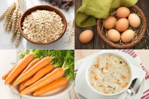 3.6. Cháo yến mạch trứng gà cà rốt