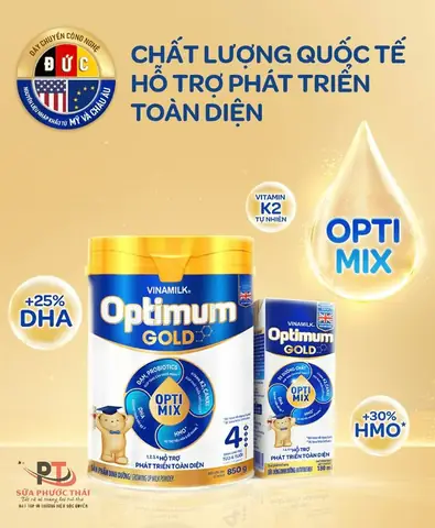 Sữa Optimum Gold 1 Mới Bổ Sung Hmo Dưỡng Chất Vàng Có Trong Sữa Mẹ, Đạm Whey, 9 Tỷ Men Vi Sinh, 20% Dha Từ Tảo Tinh Khiết Giúp Trẻ Phát Triển Toàn Diện.
