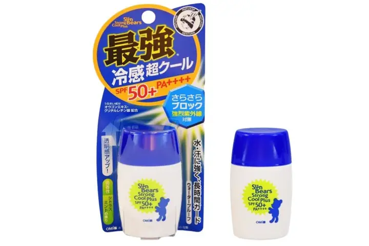 Kem chống nắng Omi Sun Bears Strong Cool Plus (màu xanh)