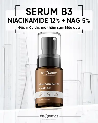 Công dụng sản phẩm tinh chất hỗ trợ giảm thâm cho mọi loại da DrCeutics Niacinamide 12% + NAG 5%: