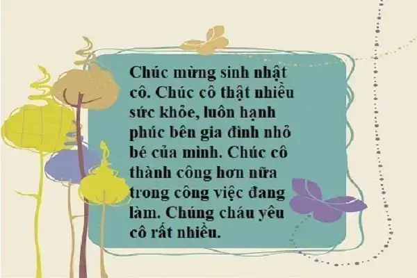 Lời Chúc Sinh Nhật Cô