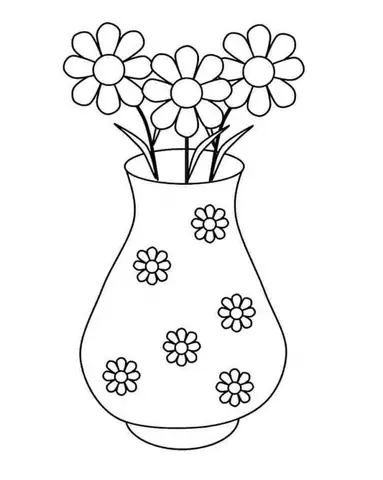 tranh tô màu lọ hoa