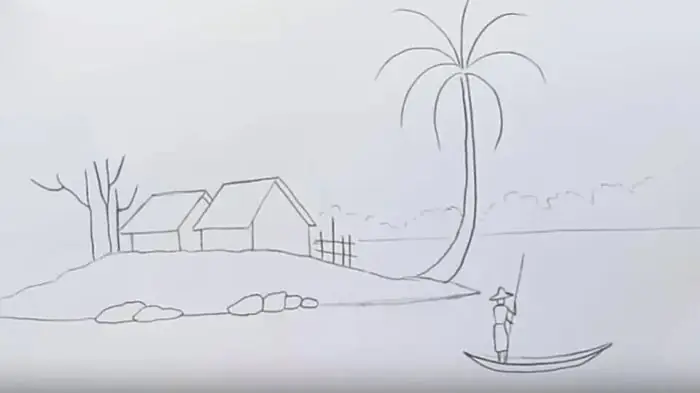 Tranh Vẽ Phong Cảnh Làng Quê Bằng Bút Chì Đơn Giản Nhưng Mang Vẻ Đẹp Tinh Tế, Đậm Chất Quê Hương. Tranh Vẽ Phong Cảnh Làng Quê Bằng Bút Chì Đơn Giản Nhưng Mang Vẻ Đẹp Tinh Tế, Đậm Chất Quê Hương.