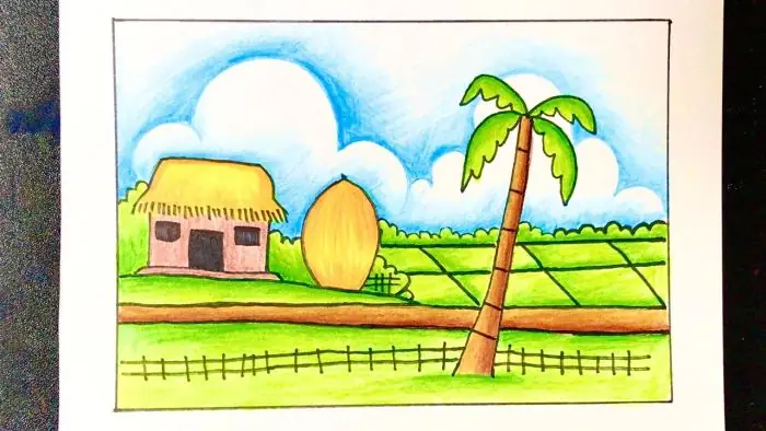 Tranh Vẽ Phong Cảnh Làng Quê Bằng Bút Chì Đơn Giản Nhưng Mang Vẻ Đẹp Tinh Tế, Đậm Chất Quê Hương. Tranh Vẽ Phong Cảnh Làng Quê Bằng Bút Chì Đơn Giản Nhưng Mang Vẻ Đẹp Tinh Tế, Đậm Chất Quê Hương.