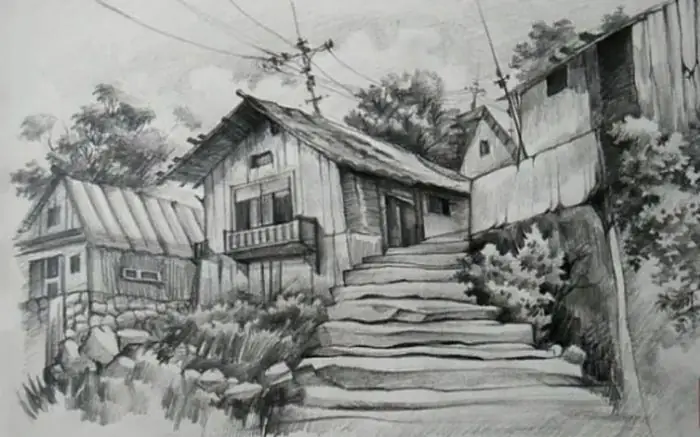 Tranh Vẽ Phong Cảnh Làng Quê Bằng Bút Chì Đơn Giản Nhưng Mang Vẻ Đẹp Tinh Tế, Đậm Chất Quê Hương. Tranh Vẽ Phong Cảnh Làng Quê Bằng Bút Chì Đơn Giản Nhưng Mang Vẻ Đẹp Tinh Tế, Đậm Chất Quê Hương.