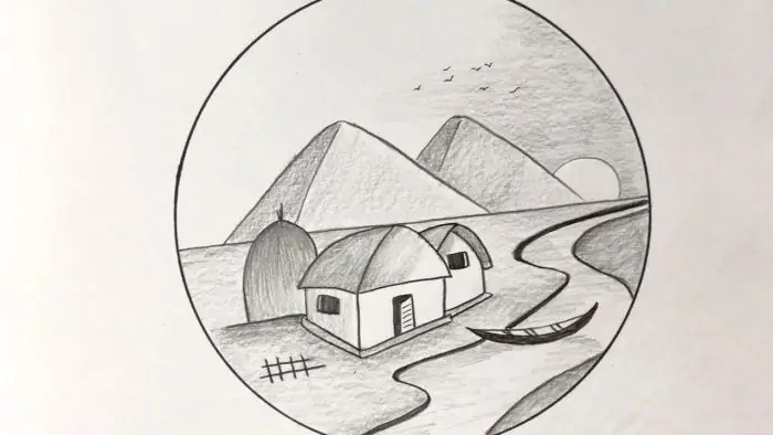 Tranh Vẽ Phong Cảnh Làng Quê Bằng Bút Chì Đơn Giản Nhưng Mang Vẻ Đẹp Tinh Tế, Đậm Chất Quê Hương. Tranh Vẽ Phong Cảnh Làng Quê Bằng Bút Chì Đơn Giản Nhưng Mang Vẻ Đẹp Tinh Tế, Đậm Chất Quê Hương.