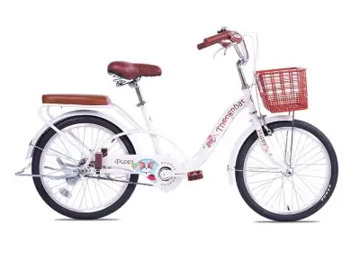 Xe Đạp Trẻ Em Bé Gái Thống Nhất Puppy 20 Inch Màu Trắng