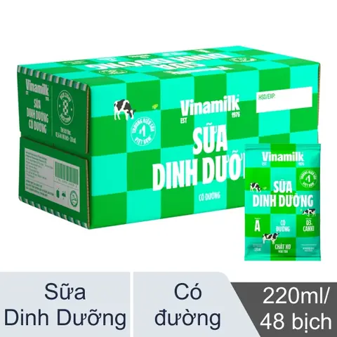 Thùng 48 Bịch Sữa Dinh Dưỡng Vinamilk 220ml Ở Bách Hoá Xanh Thùng 48 Bịch Sữa Dinh Dưỡng Vinamilk 220ml Ở Bách Hoá Xanh