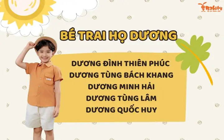 2. Tên Hay Cho Bé Trai Họ Dương 3 Chữ