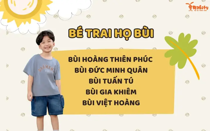 2. Tên 3 Chữ Cho Bé Trai Họ Bùi Hay