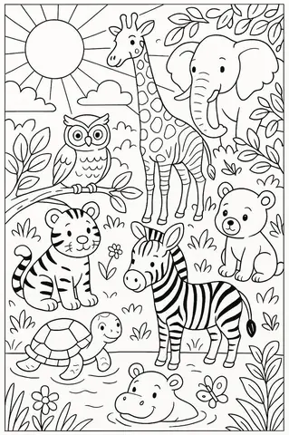 1tranh Tô Màu Con Vật