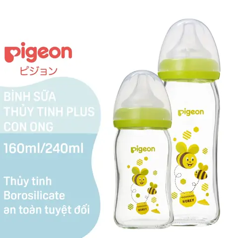Bã¬nh Sữa Pigeon Thuá»· Tinh Plus Con Ong Dung Tãch 240ml Bã¬nh Sữa Pigeon Thuá»· Tinh Plus Con Ong Dung Tãch 240ml