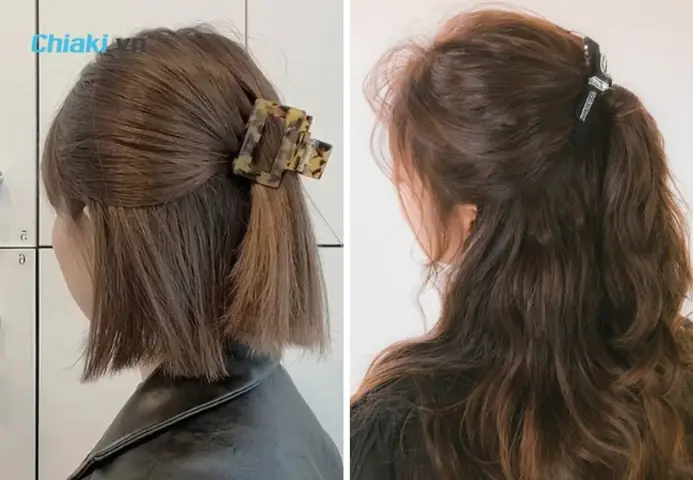 10. Cách Kẹp Tóc Càng Cua Nửa Đầu Cài Gọn