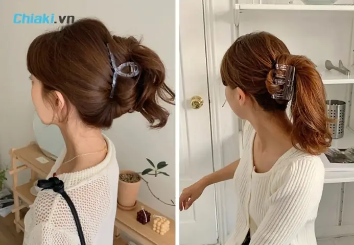 19. Búi Tóc Kẹp Càng Cua Đuôi Ngựa