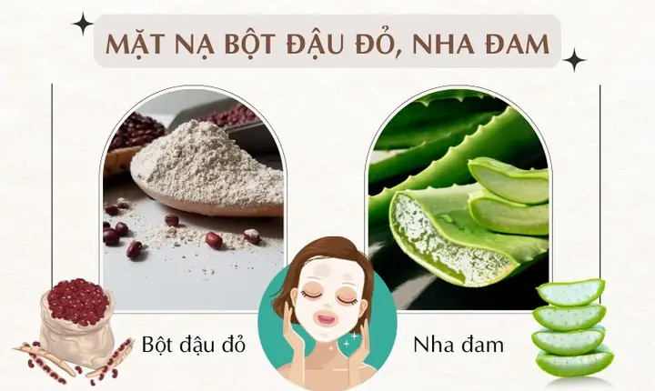 Cách Làm Bột Đậu Đỏ Và Nha Đam Đắp Mặt Nạ