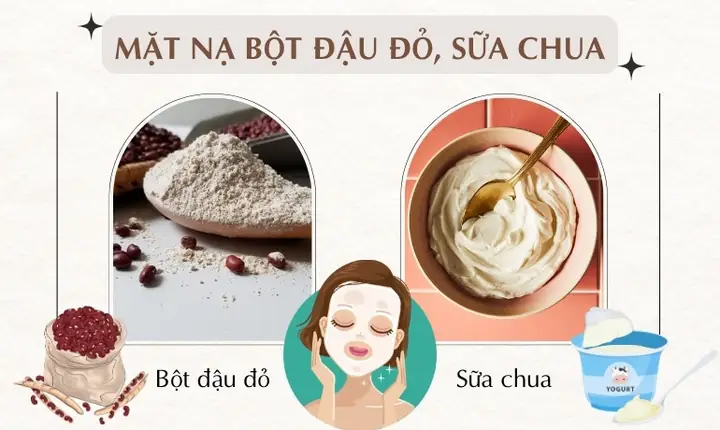 Cách Làm Bột Đậu Đỏ Với Sữa Chua Đắp Mặt Nạ
