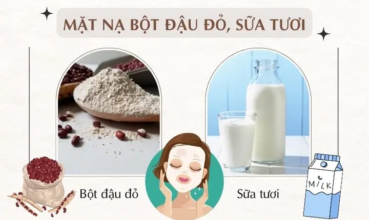 Cách Đắp Mặt Nạ Đậu Đỏ Với Sữa Tươi Không Đường