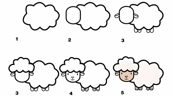 Cách Vẽ Con Cừu Đơn Giản