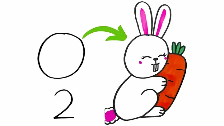 Cách Vẽ Con Thỏ Bằng Số 2