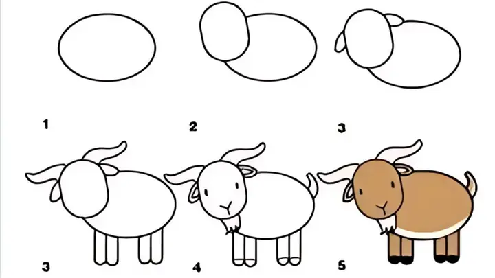 Cách Vẽ Con Dê Đơn Giản