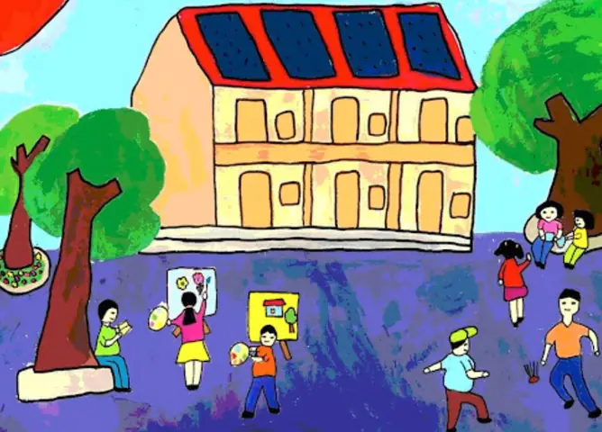 Hình Ảnh Cho Cách Vẽ Ngôi Trường Tiểu Học: