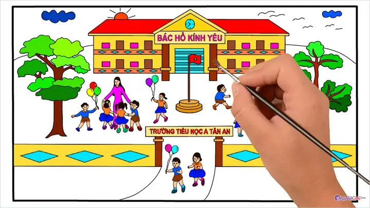 Hình Ảnh Cho Cách Vẽ Ngôi Trường Tiểu Học: