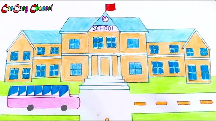 Hình Ảnh Cho Cách Vẽ Ngôi Trường Tiểu Học: