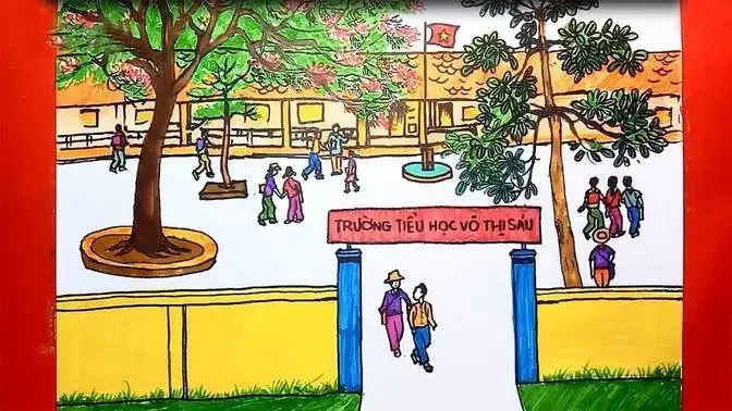 Hình Ảnh Cho Cách Vẽ Ngôi Trường Tiểu Học: