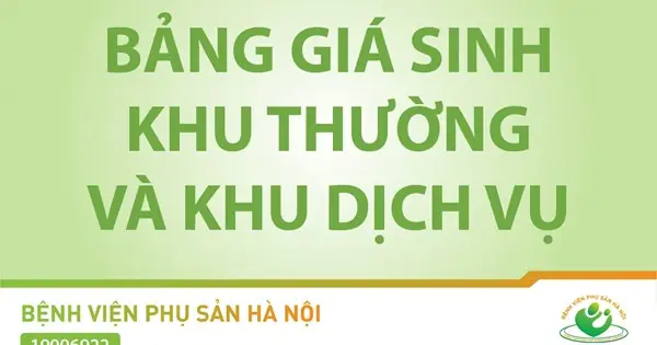 Bảng Giá Sinh Khu Thường Và Khu Dịch Vụ