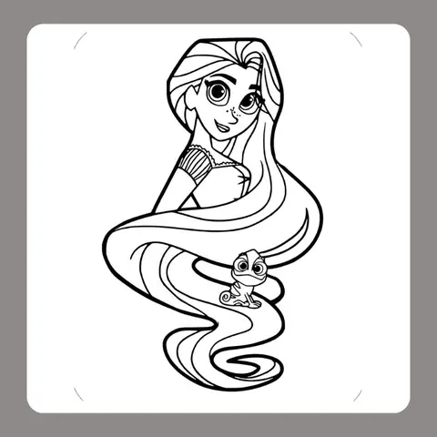 Tranh Tô Màu Công Chúa Tóc Mây