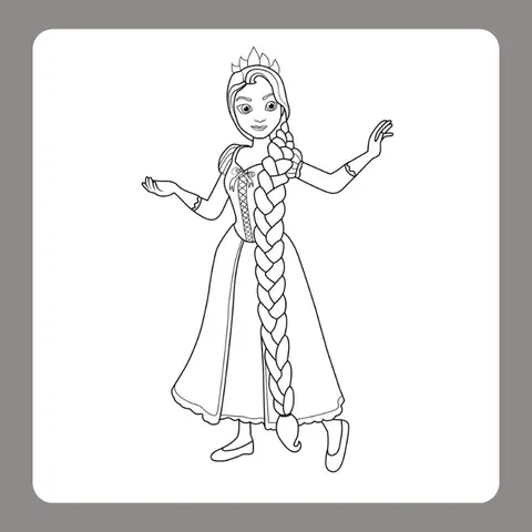 Tranh Tô Màu Công Chúa Tóc Mây