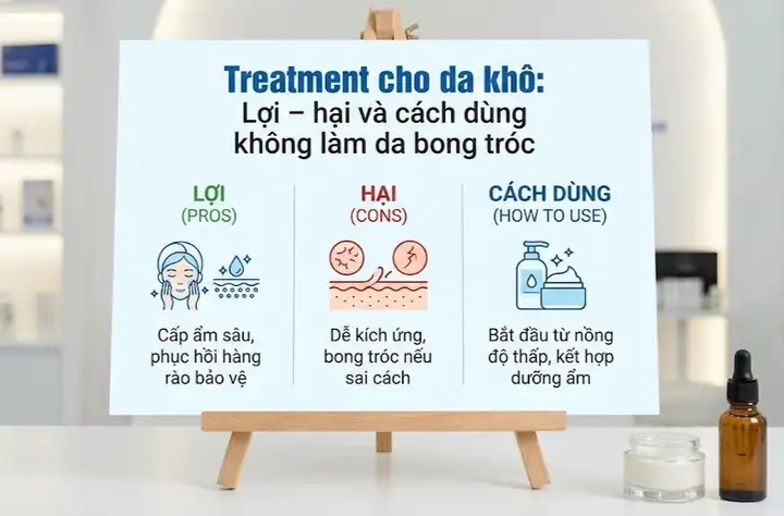Treatment Cho Da Khô: Lợi – Hại Và Cách Dùng Không Làm Da Bong Tróc