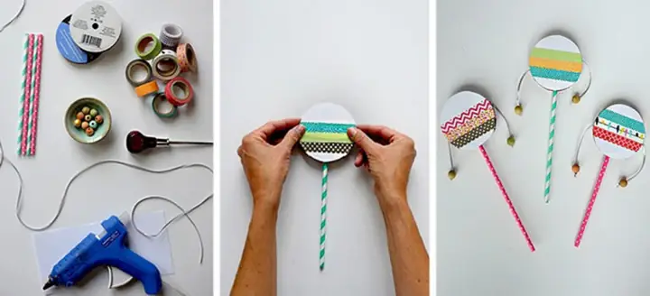 Đồ Chơi Trống Lắc Bằng Giấy Cho Bé Đồ Chơi Trống Lắc Bằng Giấy Cho Bé