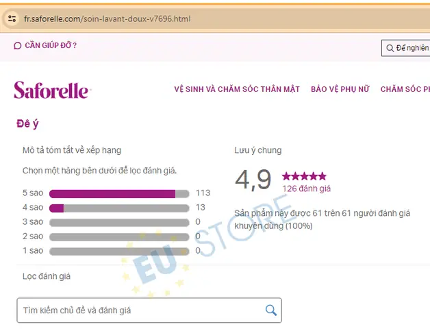 Thông Tin Sản Phẩm Saforelle 250ml