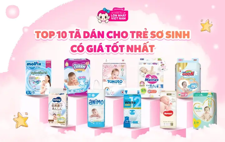 Top 10 Tã Dán Cho Trẻ Sơ Sinh Giá Tốt Nhất Top 10 Tã Dán Cho Trẻ Sơ Sinh Giá Tốt Nhất