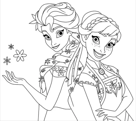 2tranh Tô Màu Elsa Và Anna