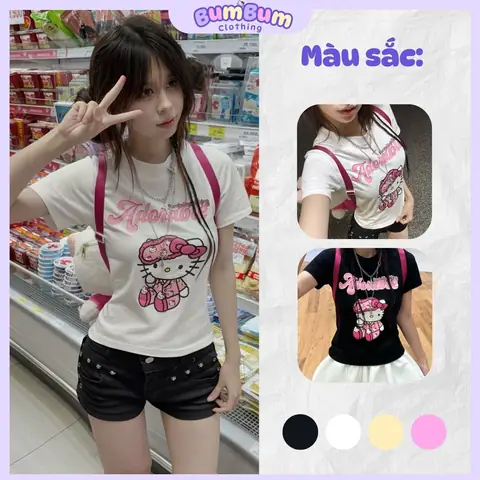 Áo Babytee Nữ Hình Hello Kitty Cute Đáng Yêu – Bumbum Áo Babytee Nữ Hình Hello Kitty Cute Đáng Yêu – Bumbum