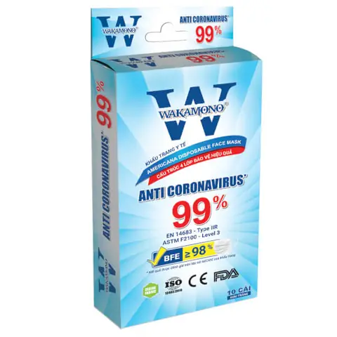 Khẩu Trang Y Tế Wakamono Dành Cho Người Lớn 10 Cái/hộp (17.5 X ...