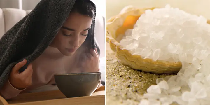 Steam Face Bằng Muối Hột