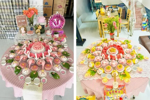 Hình Ảnh Cúng Đầy Tháng Bé Gái